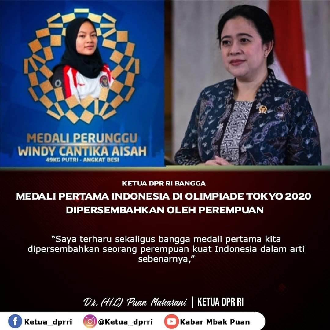 atlet Windi Cantika Aisah olimpiade tokyo selamat dari puan maharani