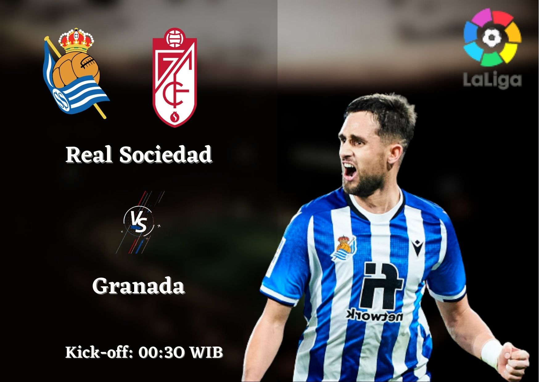 Link Live Streaming Real Sociedad vs Granada, La Liga Pekan Ke-24